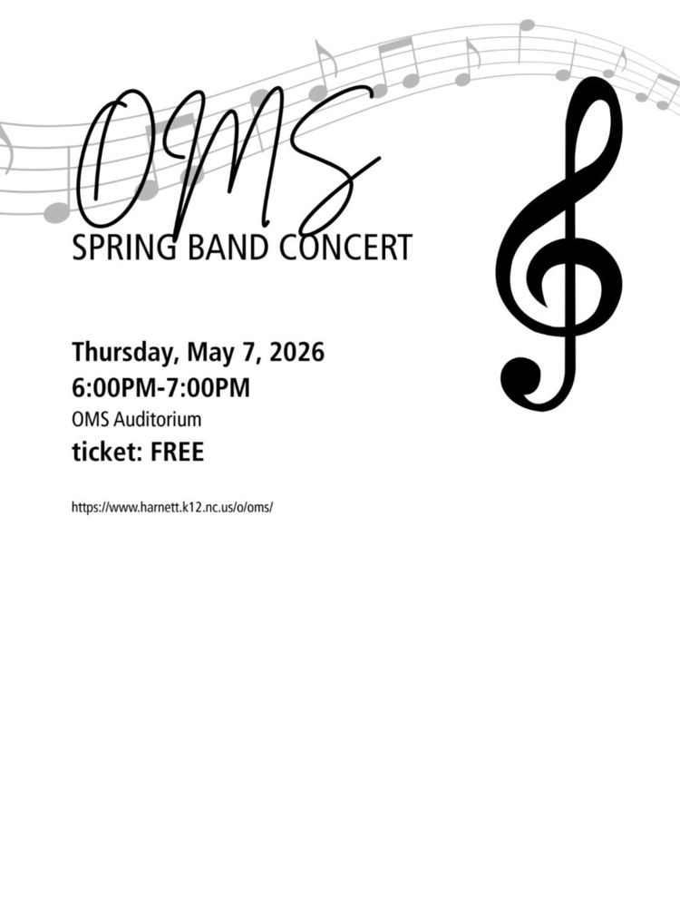 OMS Spring Concert Thursday May 7th at 6:00 PM