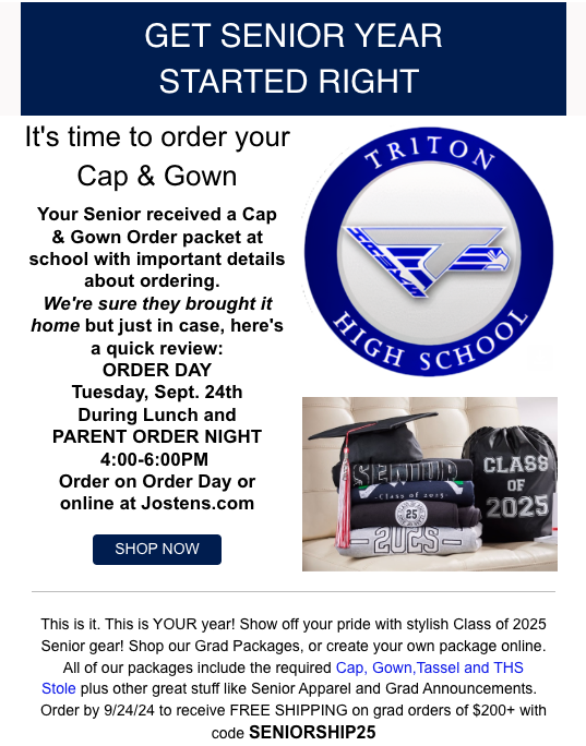 Cap & Gown Ordering Information
