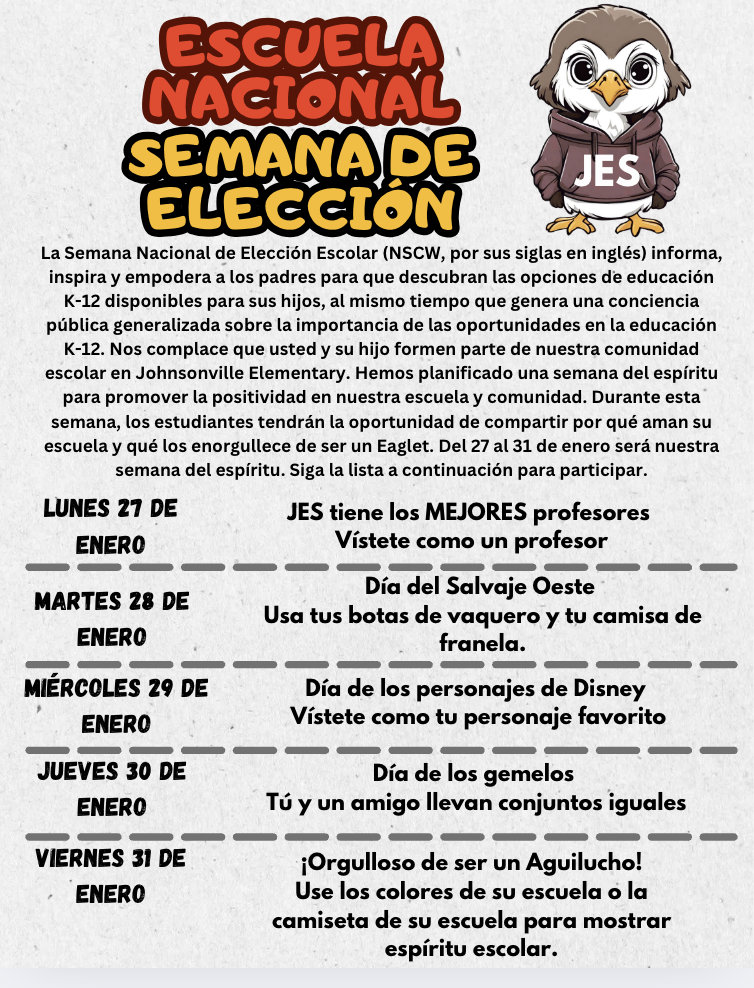 Escuela Nacional Semana de Eleccion- Lunes 27 de enero- viernes 31 de enero