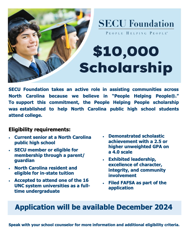SECU Foundation $10,000 Scholarship