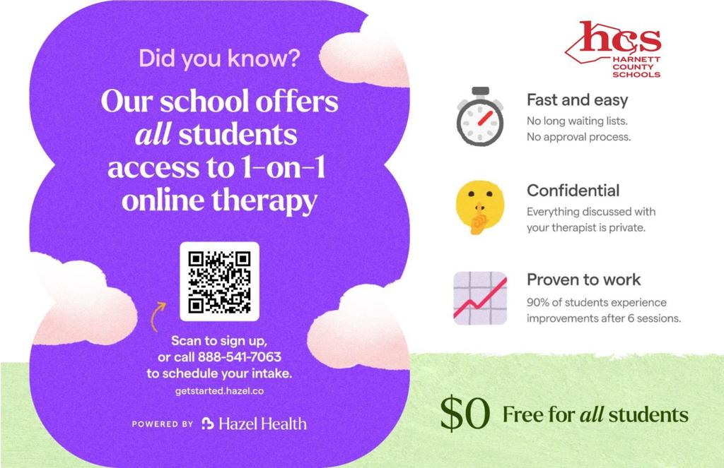 Online Therapy available for ALL students