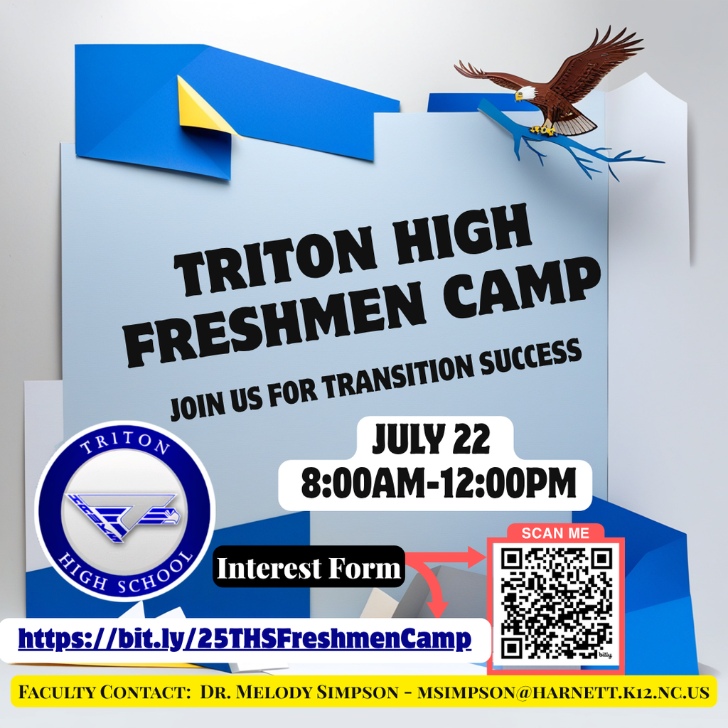 Rising THS Freshmen: we hope to see you on July 22! Lunch will be provided. Sign up using the link or scan the QR code.Go HAWKS!