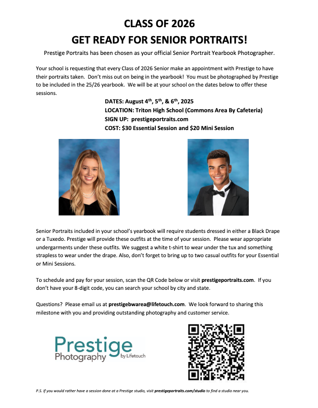 Class of 2026 Senior Portrait Information