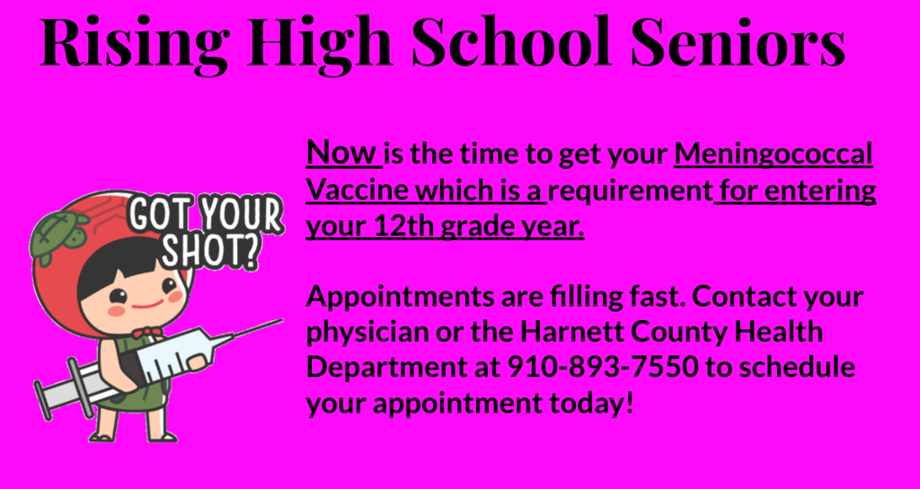 Senior Immunizations Due ASAP!