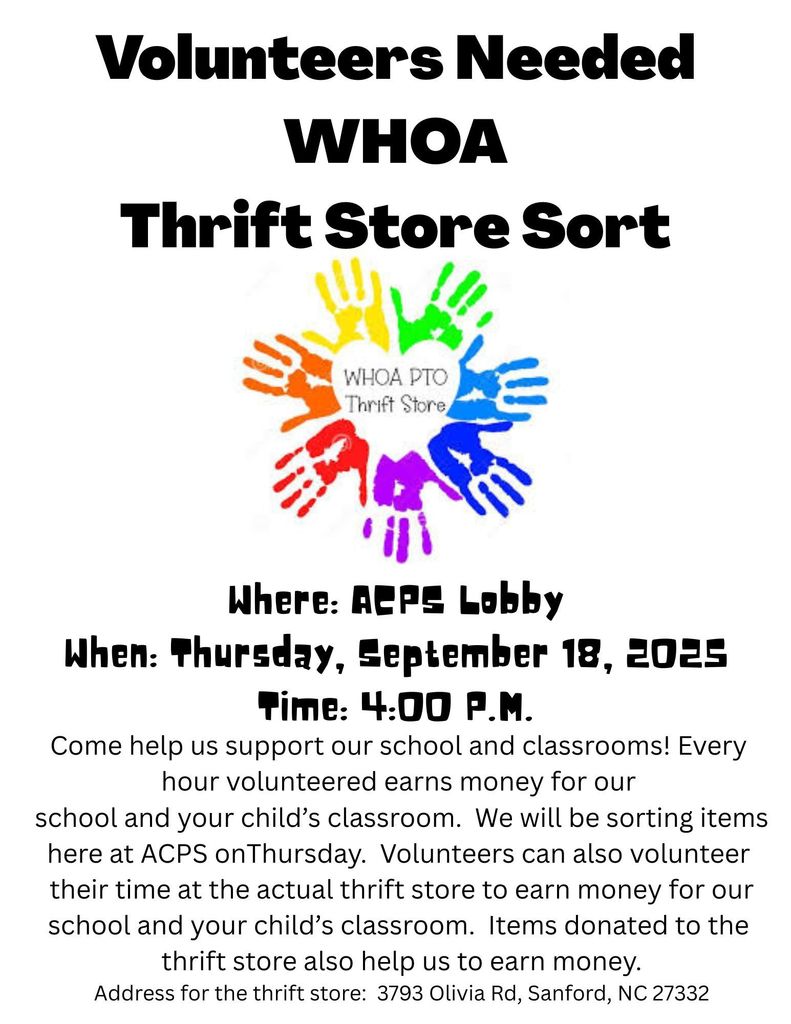 WHOA Thrift Store Sort