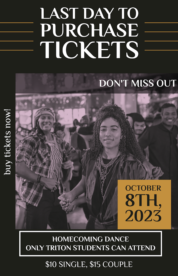 Last Day to Purchase Tickets for Triton's 2025 Homecoming Dance is THIS WEDNESDAY, 10/8/25