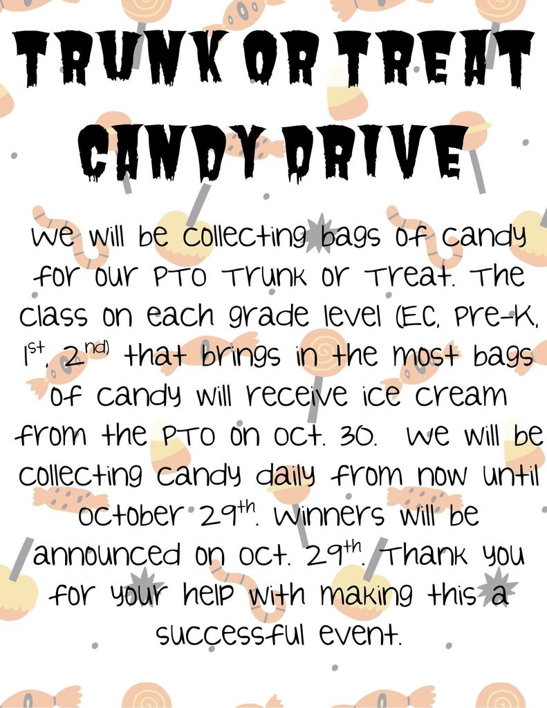Trunk or Treat Candy Drive