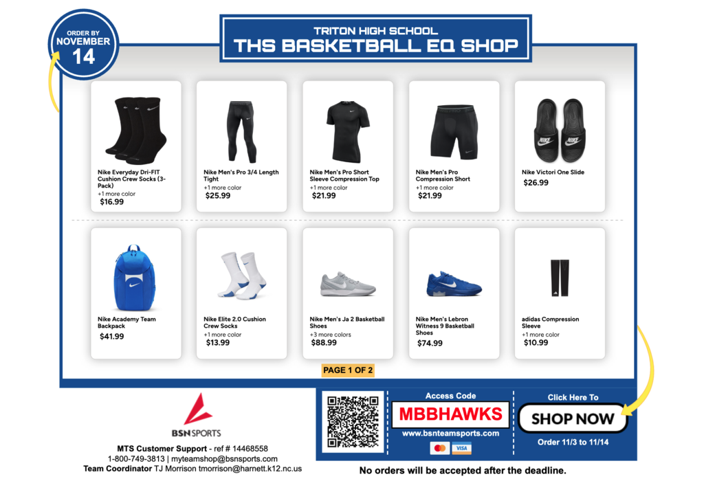 THS Boys Basketball Team Store