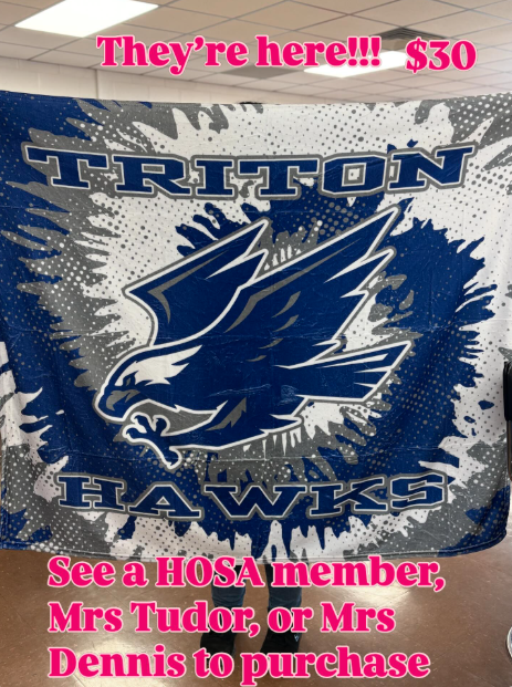 THS HOSA Club is selling Triton Hawks Blankets for $30