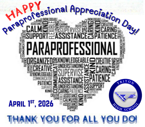 Happy Paraprofessional Appreciation Day to all our Teacher's Assistants, as well as the many other paraprofessionals who keep students on track to success daily.  