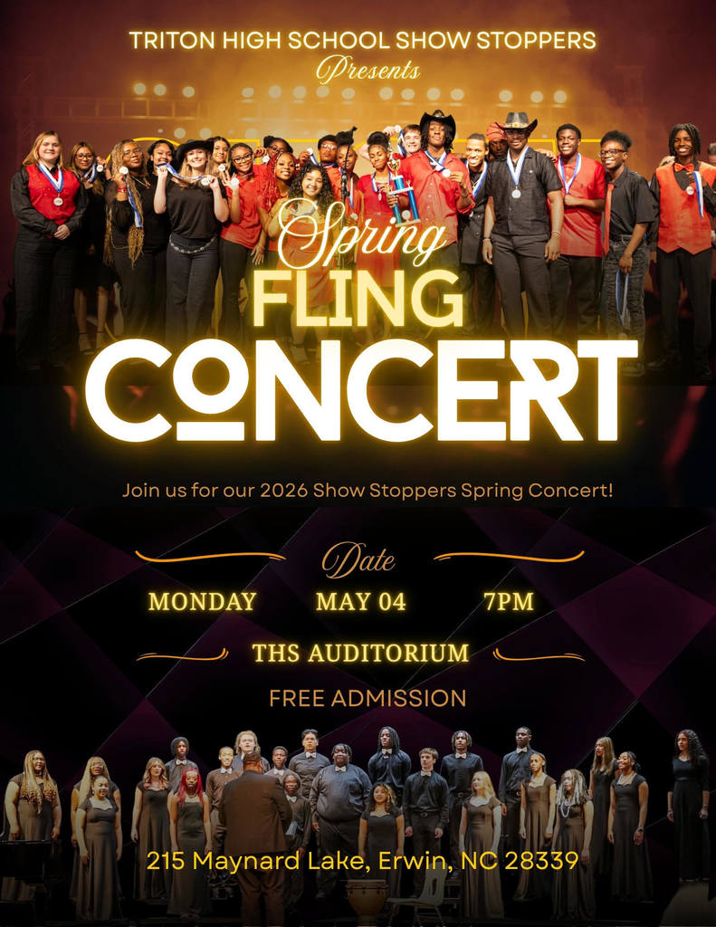 Triton 2026 ShowStoppers Spring Fling Concert Monday, May 4th at 7PM in the THS Auditorium