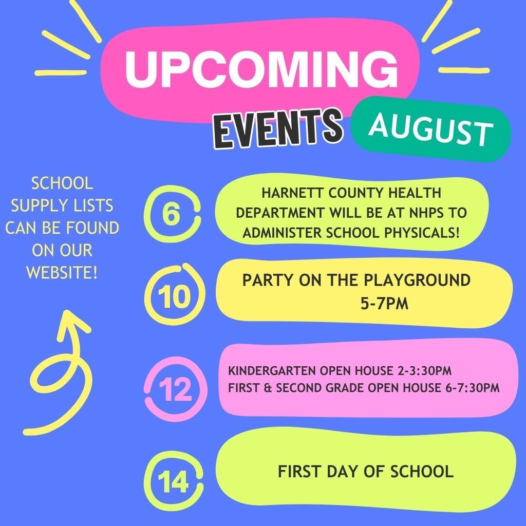 Upcoming Events for August 2024