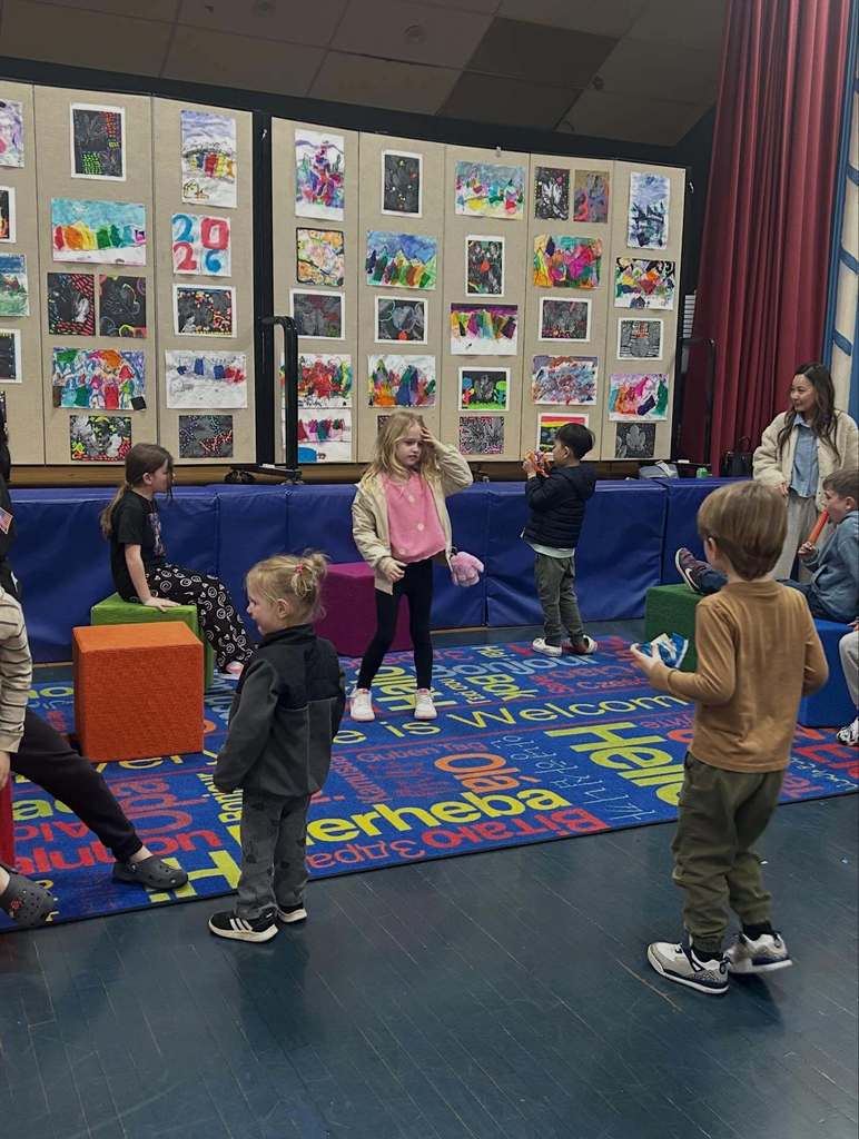 Students enjoying the Art Show