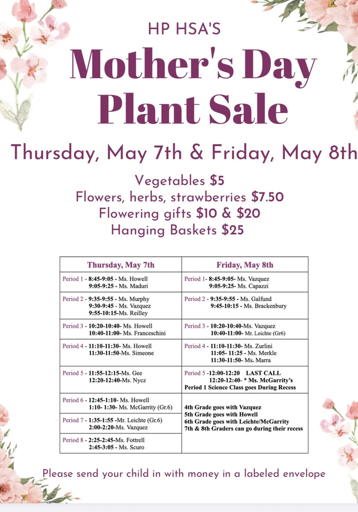 HSA Mother's Day Plant Sale