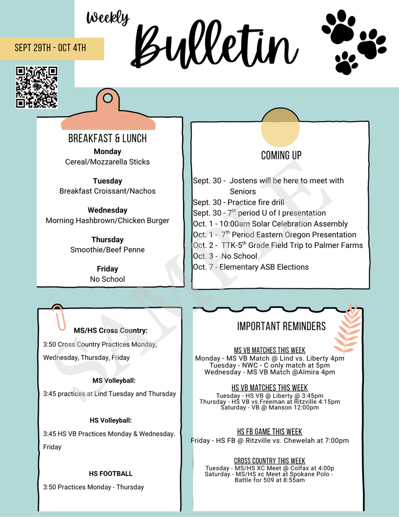 bulletin sample