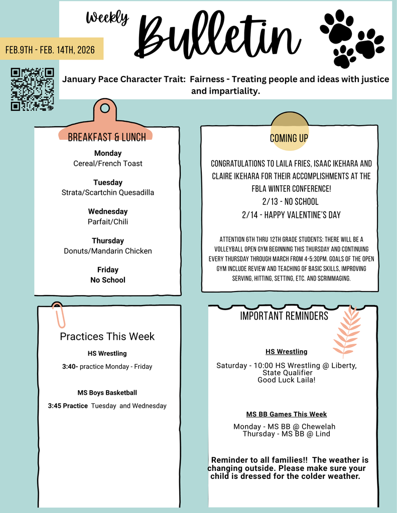 Weekly Bulletin 2/9/26 - 2/14/2026