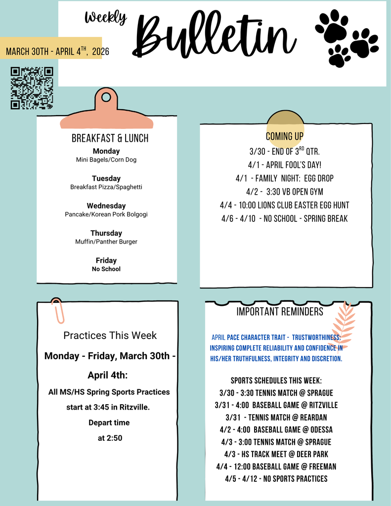 Weekly Bulletin 3/30/26 - 4/4/26