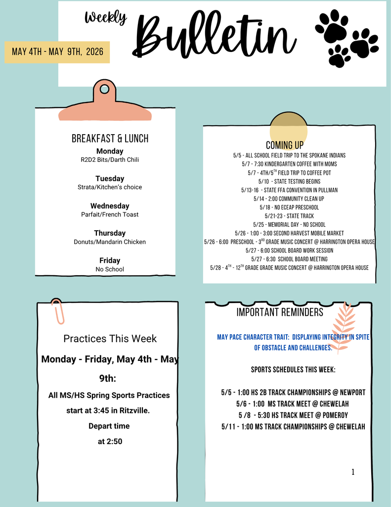 Weekly Bulletin 5/4/26-5/9/26
