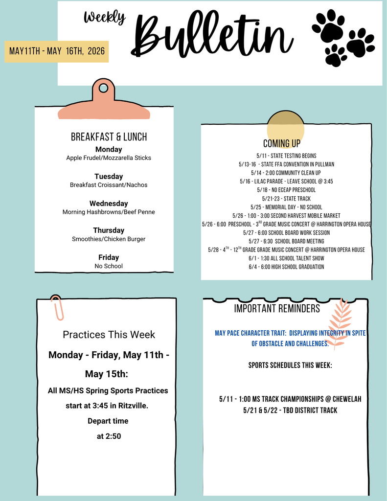 Weekly Bulletin 5/11/26 -5/16/2026