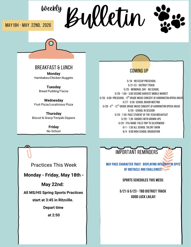 Weekly Bulletin 5/18/26 - 5/22/26