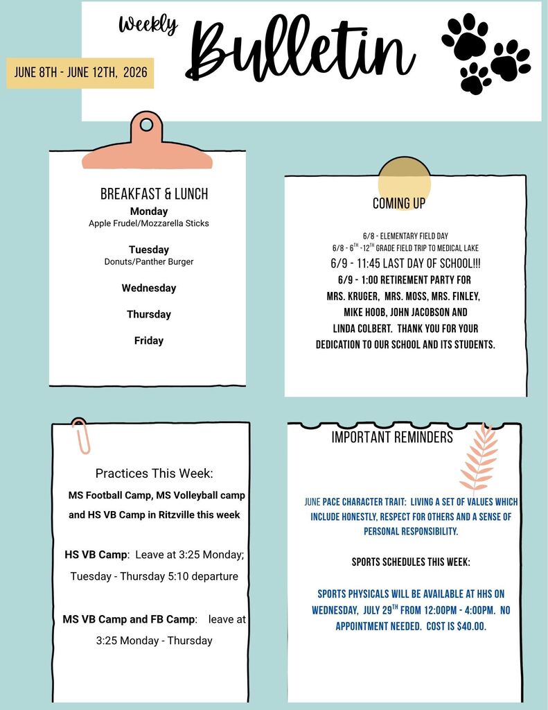 weekly bulletin 6/8/25 - 6/12/26