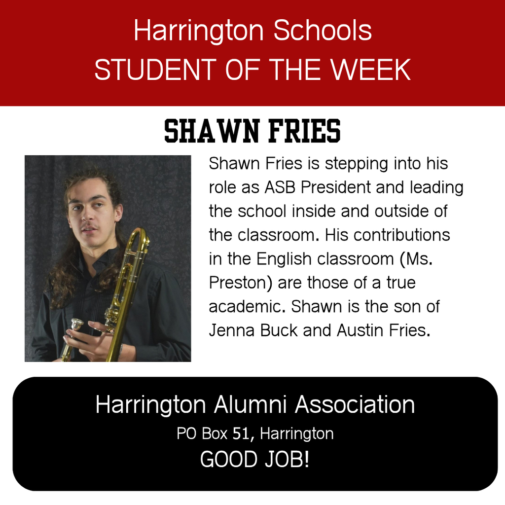 Text describing the student of the week