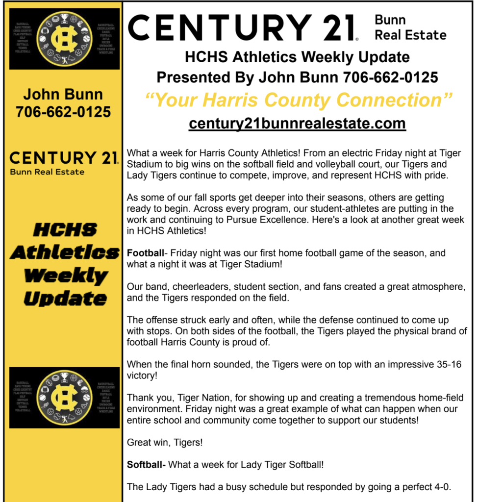 HCHS Weekly Athletics Update