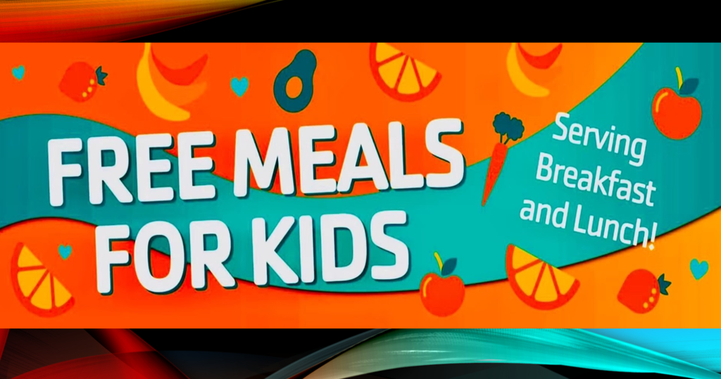 Image announcing free meals for kids.