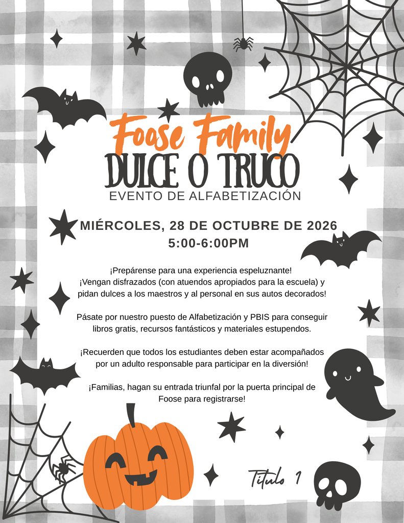 Foose Family Trunk or Treat Spanish
