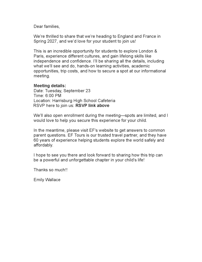 parent letter