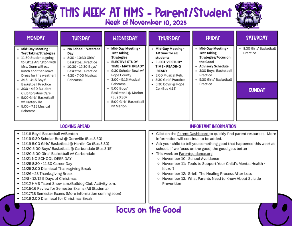 Parent This Week at HMS 1110
