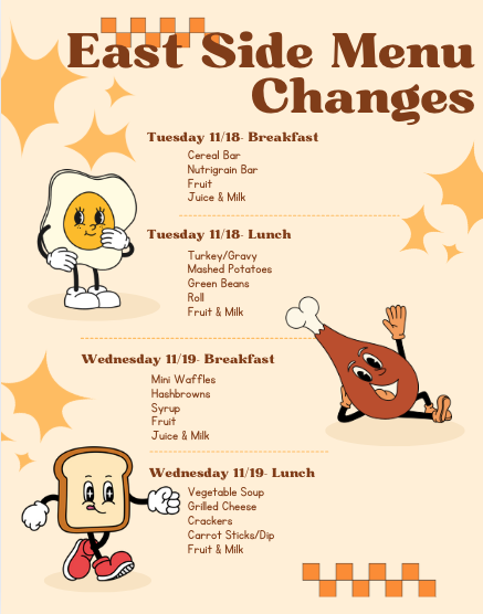Menu Change 11/18&19