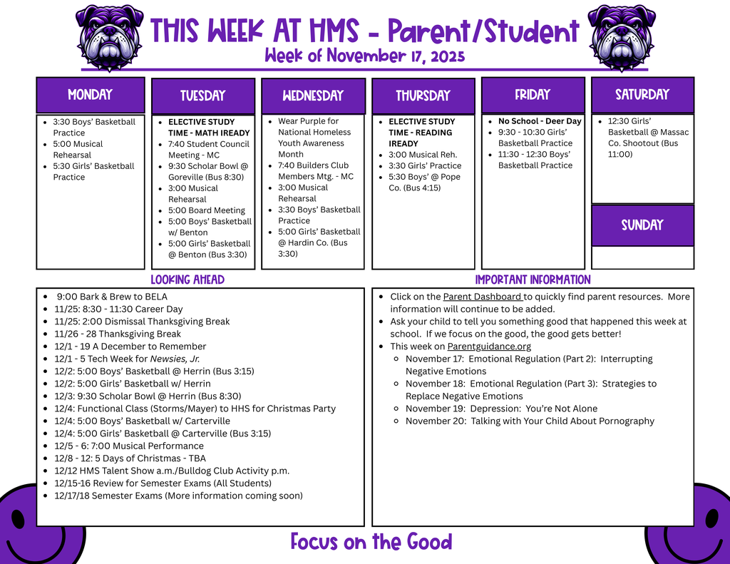 Parent This Week at HMS 1117