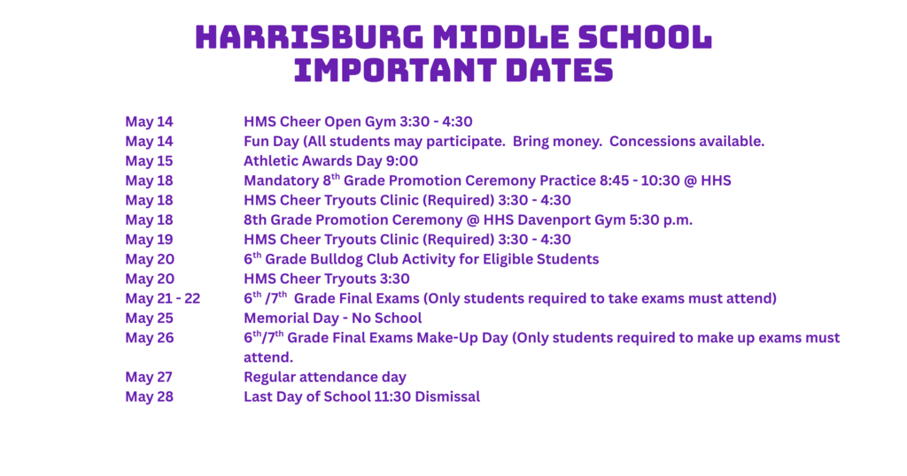 Important Dates