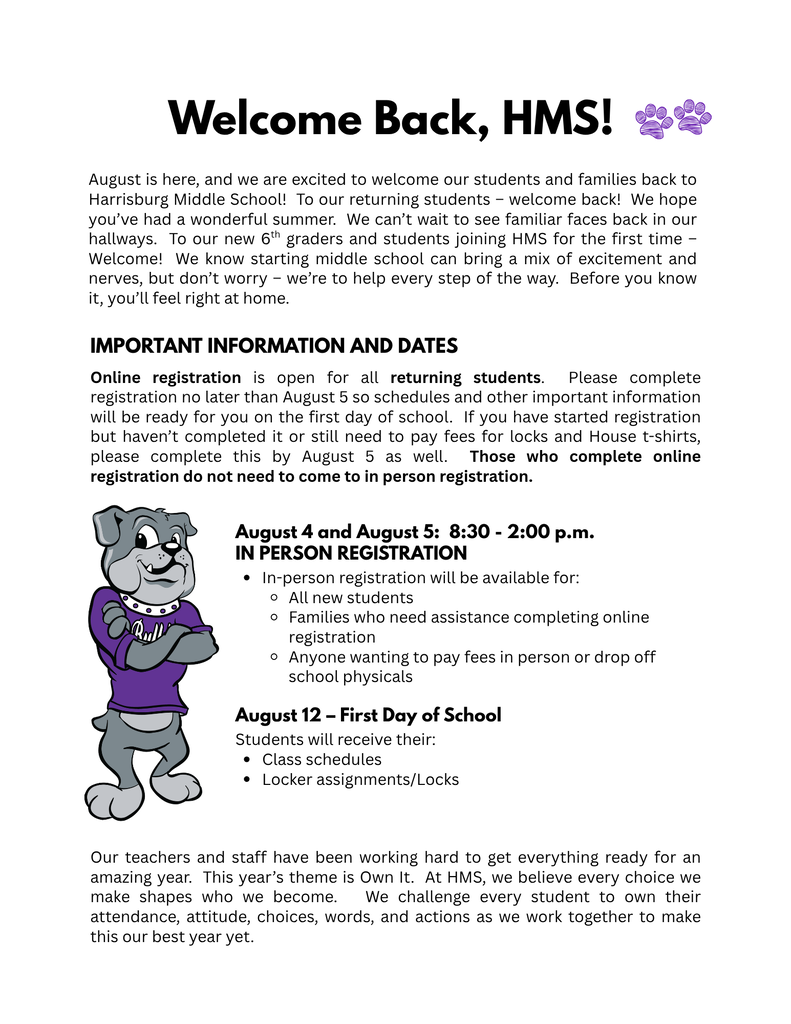 Welcome Back, HMS!