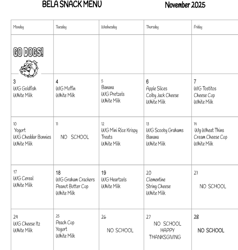 snack menu