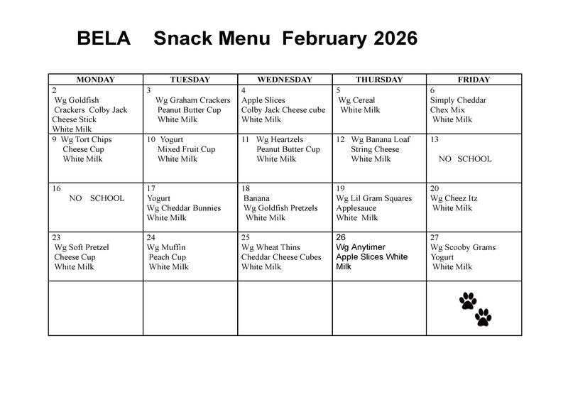 snack menu