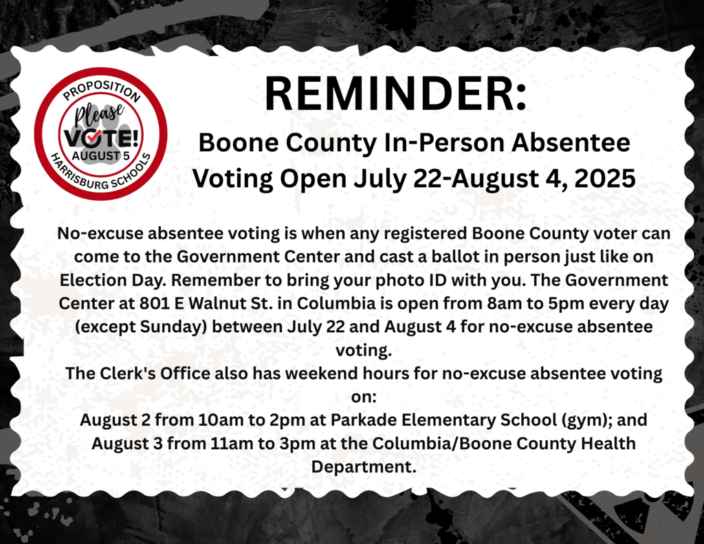 In person absentee voting reminder