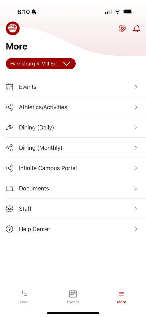 More Tab Screen Capture from District app