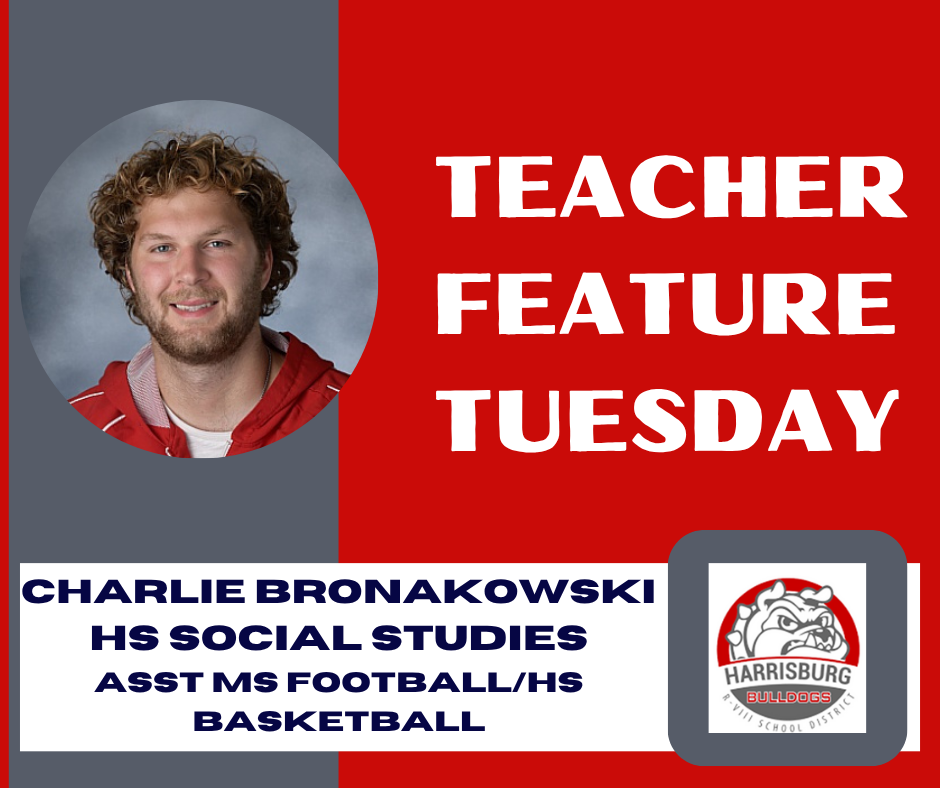 TFT Graphic with image of C. Bronakowski and district logo