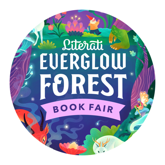 Literati Everglow Forest Book Fair Advertisement with picture of a forest