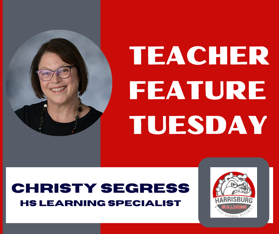 TFT Graphic with image of Christy Segress and district logo