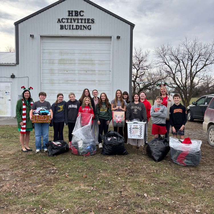NJHS delivering donations from the Sock Drive