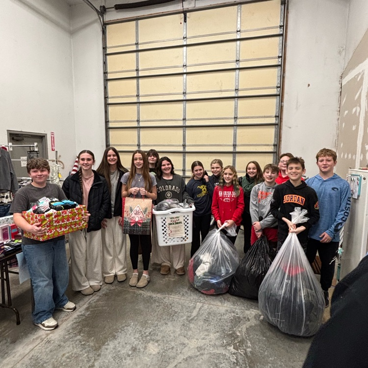 NJHS delivering donations from the Sock Drive