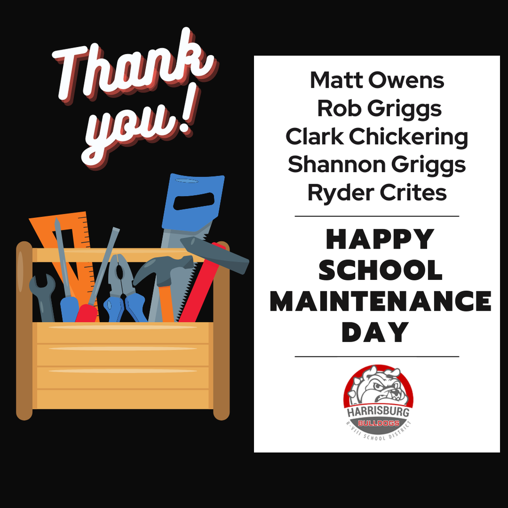 Maintenance appreciation post with image of toolbox and thank you to Matt Owens, Rob Griggs, Clark Chickering, Shannon Griggs, and Ryder Crites