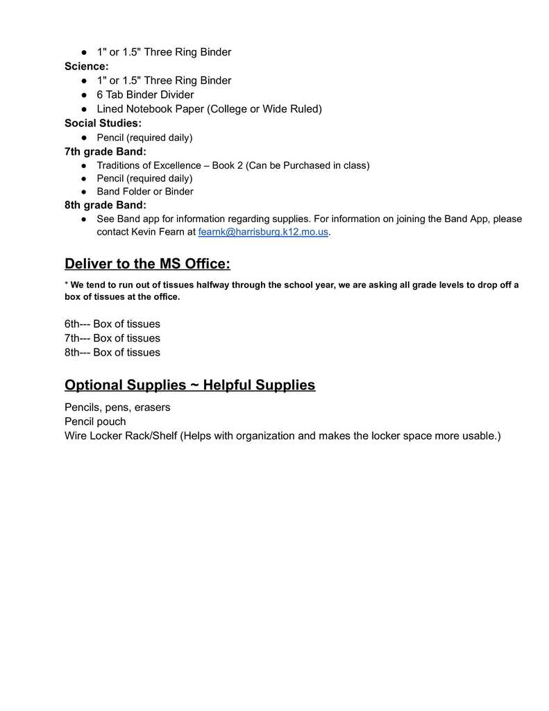 26-27 MS Supply Lists