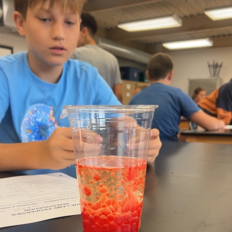 Ms. Bass’s 7th grade class had some fun with science by making their own lava lamps! Students explored physical and chemical properties while observing how different substances interact. A fun, hands-on way to bring science to life! 
