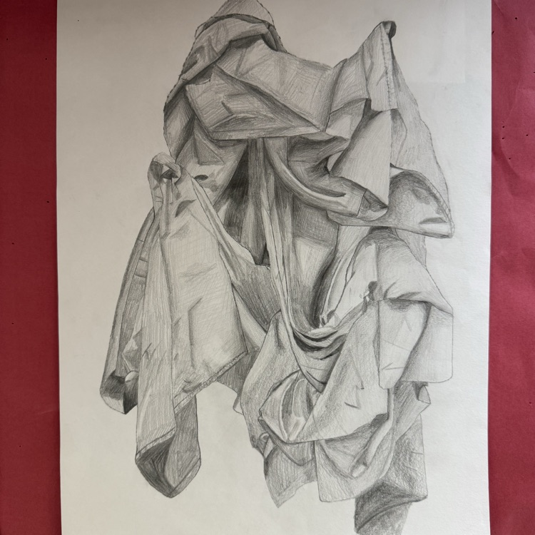 grayscale fabric sketch