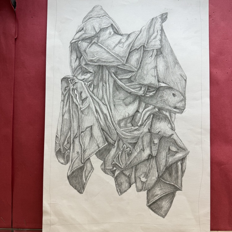 grayscale fabric sketch
