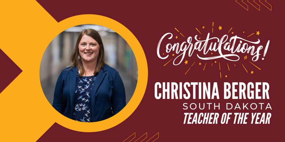 congratulations christina berger south dakota teacher of the year